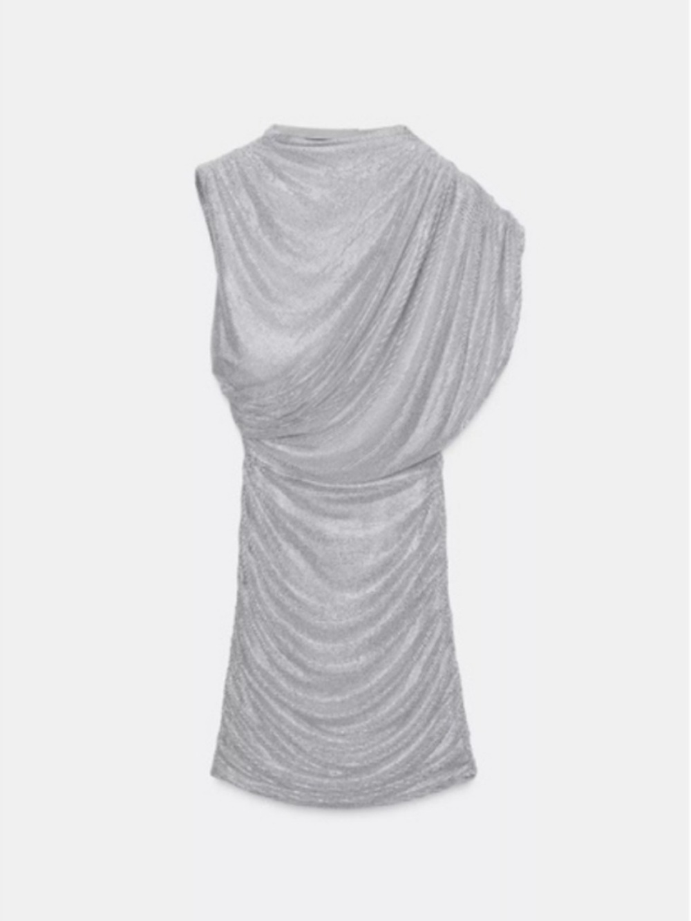 Zara SHORT MESH DRESS WITH RHINESTONE CAPE - Picture 14 of 16